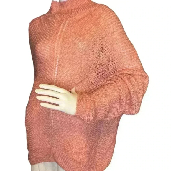 Dip 3 Coral Pink Sweater Slub Knit Top Long Sleeve Size XL. - Picture 3 of 9